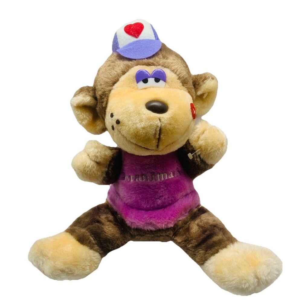 Vintage Rare Kmart Brown Plush Monkey 1985 KRANIMALS Collectable 15" K Mart Toy